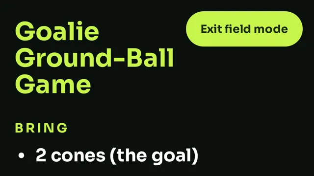Field mode showing coaching lines in giant type